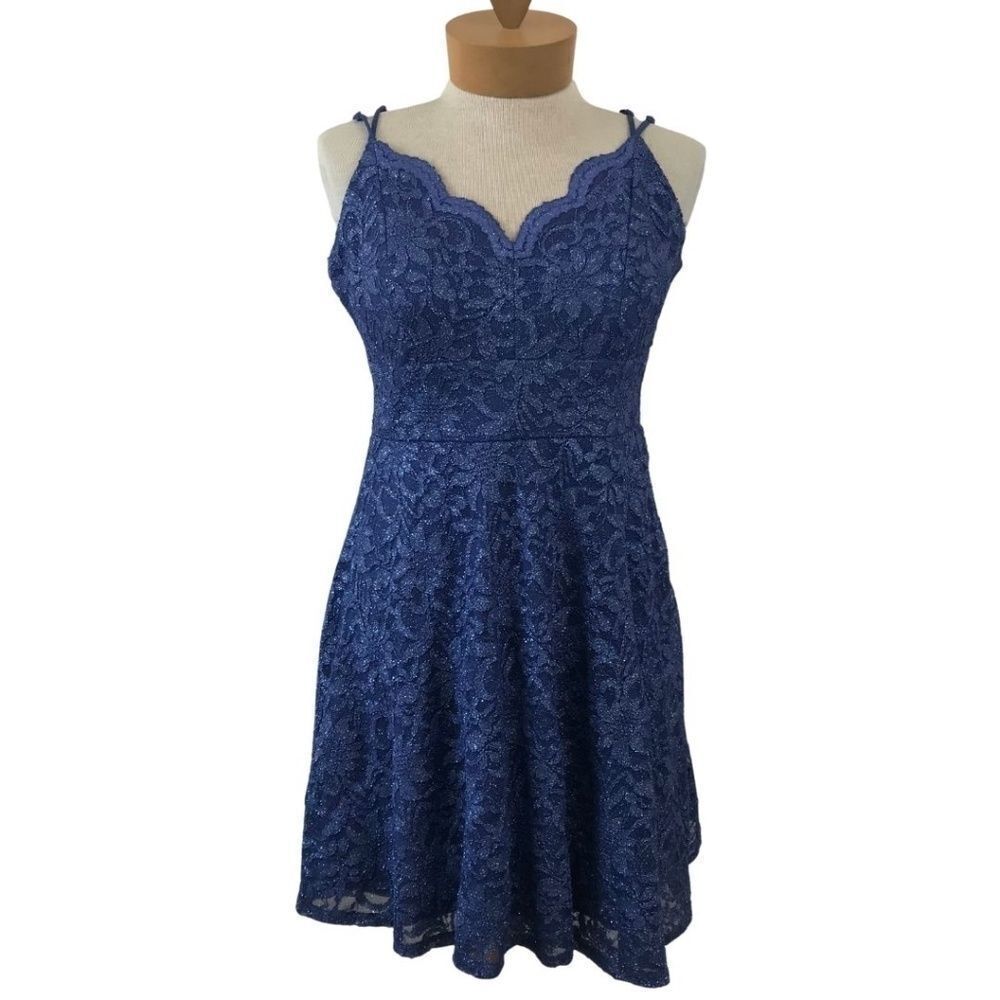 ‎Teeze Me blue sequin cocktail dress